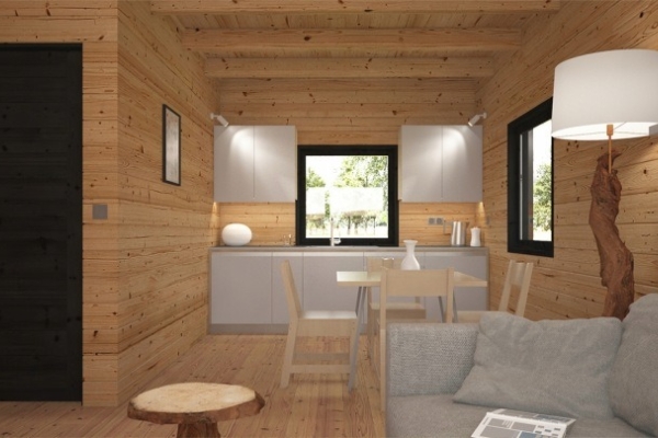 Ogłoszenie - Drewniany domek całoroczny letniskowy 5m/7m 20cm. Zdjęcie 5
