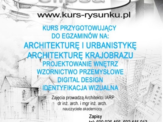 Ogłoszenie - Kurs Rysunku Elipsa zapisy  2026/27 Architektura, Wzornictwo, Wnętrza. Zdjęcie 2
