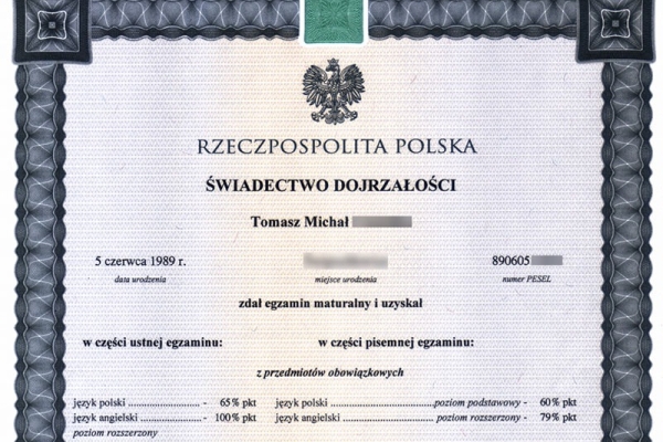 Ogłoszenie - Świadectwo dyplom matura kup legalne wpis sprzedam. Zdjęcie 1