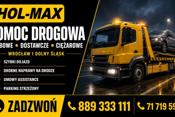 Ogłoszenie - Wrocław i Dolny Śląsk: holowanie aut osobowych, dostawczych i TIR - Hol-Max. Zdjęcie 1