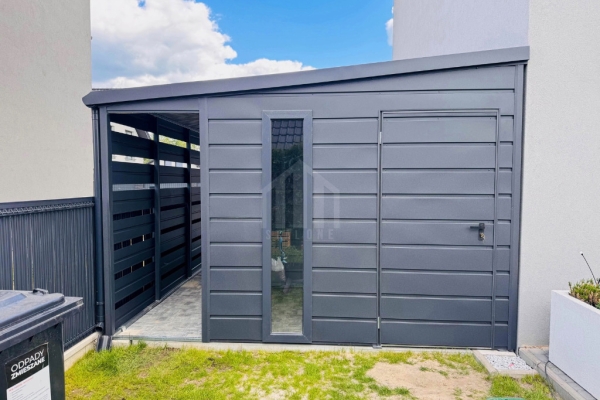 Ogłoszenie - Carport wiata samochodowa 3,5x6 m pomieszczenie gospodarcze drzwi okno dach SO217. Zdjęcie 5