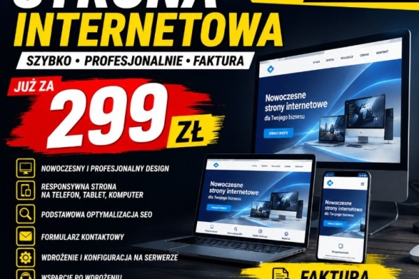 Ogłoszenie - Profesjonalna strona WWW za 299 zł ★ SZYBKA REALIZACJA | stronaza299.pl. Zdjęcie 1