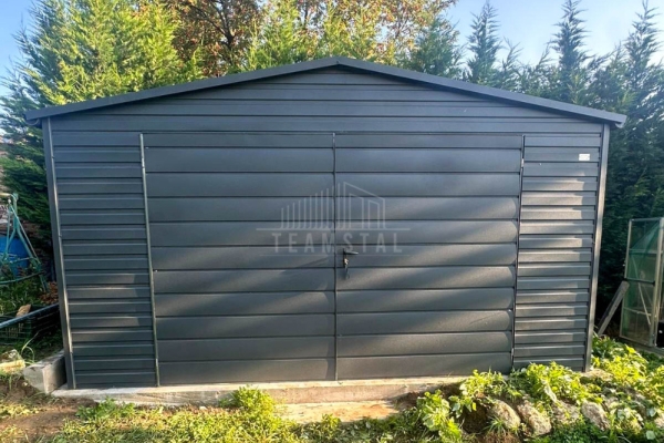 Ogłoszenie - Schowek - Domek ogrodowy 5x4 m - brama dwuskrzydłowa - antracyt - dach dwuspadowy - rynny TS1344. Zdjęcie 3