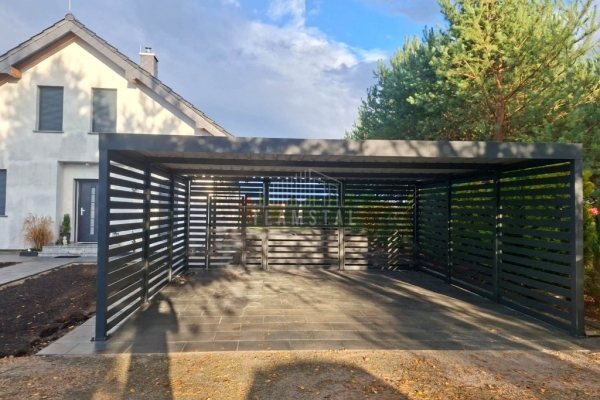 Ogłoszenie - CarPort PREMIUM - wiata samochodowa 6x6 - antracyt - dodatkowa zabudowa TS1143. Zdjęcie 5