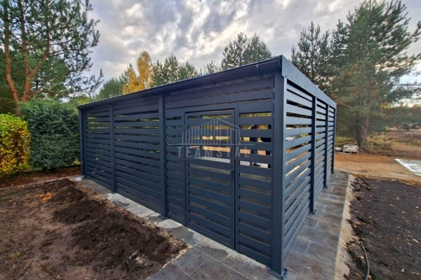 Ogłoszenie - CarPort PREMIUM - wiata samochodowa 6x6 - antracyt - dodatkowa zabudowa TS1143. Zdjęcie 9