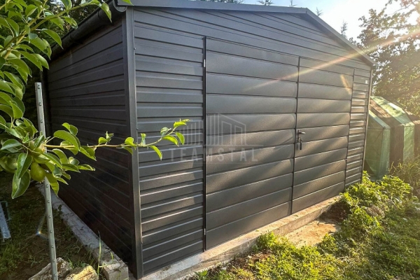 Ogłoszenie - Schowek - Domek ogrodowy 5x4 m - brama dwuskrzydłowa - antracyt - dach dwuspadowy - rynny TS1344. Zdjęcie 2
