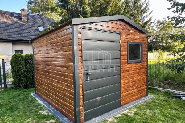 Ogłoszenie - Schowek - domek 2,5x2,5m - drzwi - okno - jasny orzech - drewnopodobny - dach dwuspadowy TS1150. Zdjęcie 5