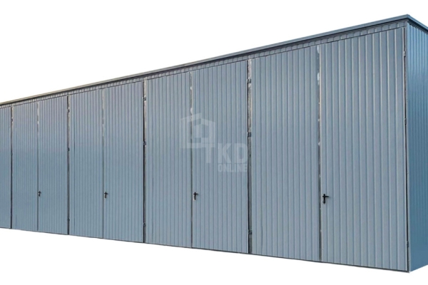 Ogłoszenie - Hala blaszana 24x8m - 8x brama dwuskrzydłowa - biały - dach spad w tył  TKD410. Zdjęcie 1