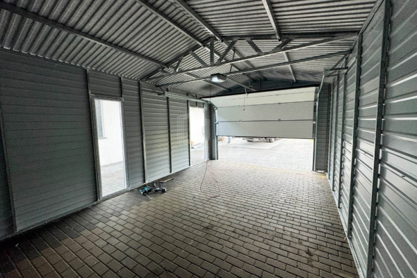 Ogłoszenie - Garaż blaszany 5x6m - brama segmentowa - okno - drzwi - antracyt - dach dwuspadowy - rynny TKD421. Zdjęcie 10