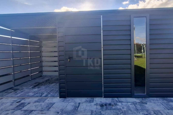 Ogłoszenie - Schowek - domek ogrodowy 3x3m - wiata 3m - drzwi - okno - antracyt - spad dachu do tyłu TKD433. Zdjęcie 4