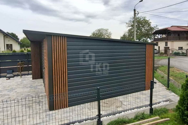 Ogłoszenie - Schowek - Domek ogrodowy 5x4m - brama dwuskrzydłowa - okno - jasny orzech - drewnopodowny -  dach TKD437. Zdjęcie 4