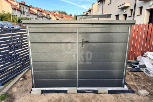 Ogłoszenie - Box rowerowy – schowek Moto-Box 2×1,3m – antracyt TKD451. Zdjęcie 2