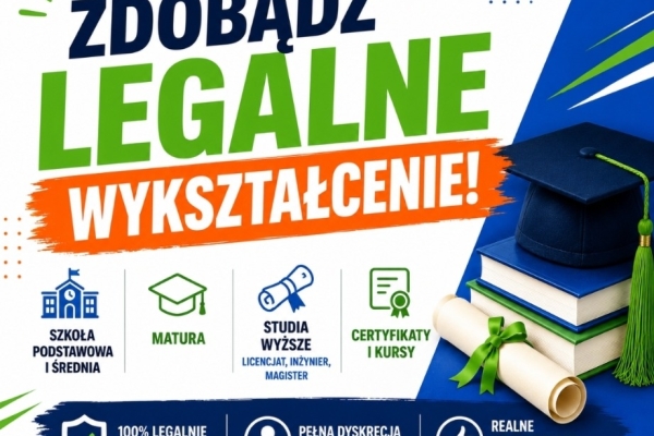 Ogłoszenie - Matura. Legalna Matura.  Dyplom. Certyfikat.  Świadectwo.  Legalny dyplom. Świadectwo dojrzałości.  Dyplom studiów. Zdjęcie 1