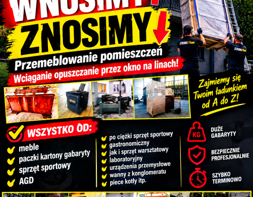 Ogłoszenie - WNOSZENIE ZNOSZENIE | TRAGARZE | WCIĄGANIE PRZEZ OKNO, BALKON | GABARYTY, MEBLE, AGD. Zdjęcie 1
