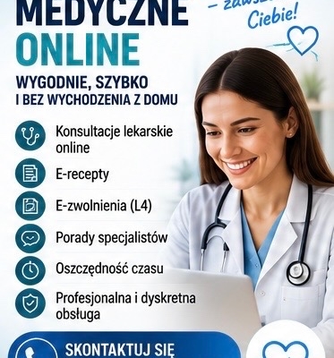 Ogłoszenie - Usługi medyczne online – wygodnie i bez wychodzenia z domu. Zdjęcie 1