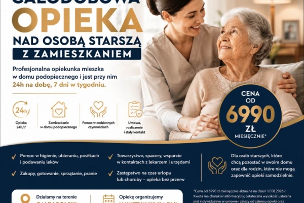 Ogłoszenie - Opiekun do seniora z zamieszkaniem - opieka 24/7 - od 6990 zł miesięcznie. Zdjęcie 3