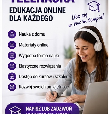Ogłoszenie - Telenauka – edukacja online dla każdego. Zdjęcie 1