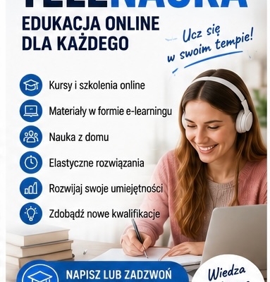 Ogłoszenie - Telenauka – edukacja online dla każdego. Zdjęcie 1