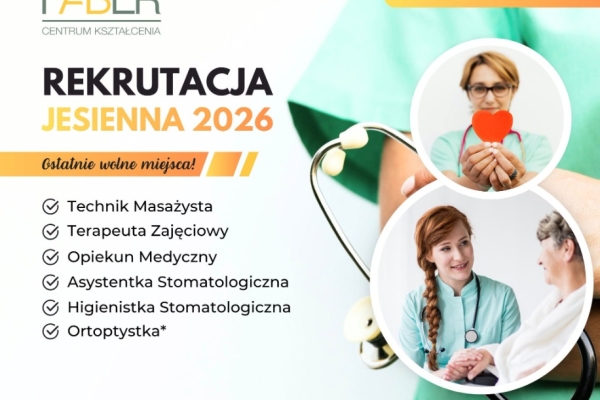 Ogłoszenie - Kierunki medyczne za 0 zł – nabór jesienny do Faber CK. Zdjęcie 1