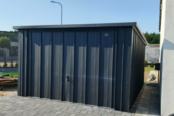 Ogłoszenie - Garaż blaszany 3x5 na rąbek grafit MAT spad dachu na tył. Zdjęcie 3