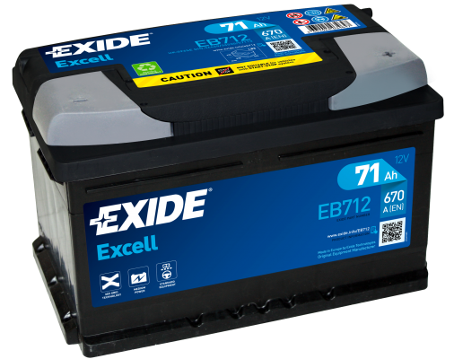 Ogłoszenie - Akumulator 71Ah 670A Exide Excell EB712. Zdjęcie 1
