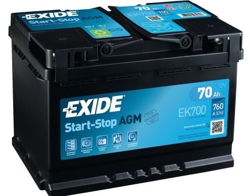 Ogłoszenie - Akumulator AGM 70Ah 760A Exide EK700. Zdjęcie 1