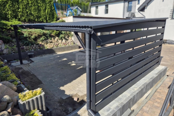 Ogłoszenie - Wiata samochodowa CarPort 5,5x5m - antracyt - dach spad w tył  GP699. Zdjęcie 4