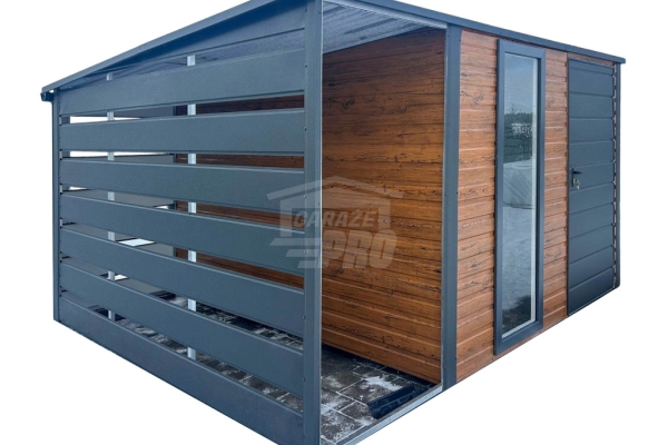 Ogłoszenie - Schowek - domek ogrodowy 2,5x3 m + wiata 1m - drzwi - okno  drewnopodobny - dach GP729. Zdjęcie 1