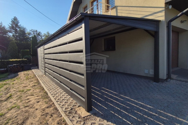 Ogłoszenie - Schowek - domek ogrodowy 3,5x3m - wiata 5m - drzwi - antracyt - dach spad w tył - rynna GP691. Zdjęcie 3