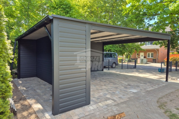 Ogłoszenie - Wiata samochodowa CarPort 6x6 - rynna - dach spad w tył  GP662. Zdjęcie 6
