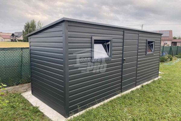 Ogłoszenie - Schowek - Domek Ogrodowy 5,5x2m - drzwi - 2x okno - antracyt - dach spad w tył GP668. Zdjęcie 4