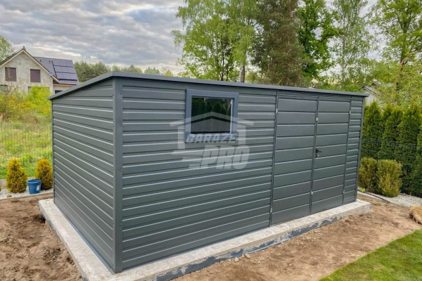 Ogłoszenie - Schowek - Domek Ogrodowy 4,5x3m -  Drzwi  - okno - antracyt - dach spad w tył GP660. Zdjęcie 4