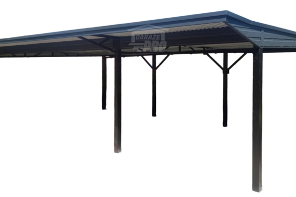 Ogłoszenie - Wiata samochodowa CarPort 8x5 m + wypust dachu 1m - spad w tył - rynny GP721. Zdjęcie 1