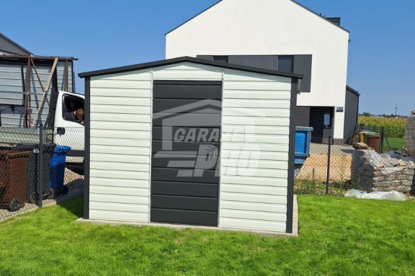 Ogłoszenie - Schowek - Domek ogrodowy - 3x3m - drzwi - antracyt - biały - dach dwuspadowy GP658. Zdjęcie 2