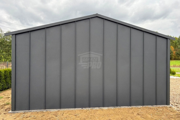 Ogłoszenie - Garaż blaszany 9x6 m - brama dwuskrzydłowa - brama uchylna - 3 x okno - blacha "na rąbek"  dach dwuspad odwrócony GP687. Zdjęcie 2
