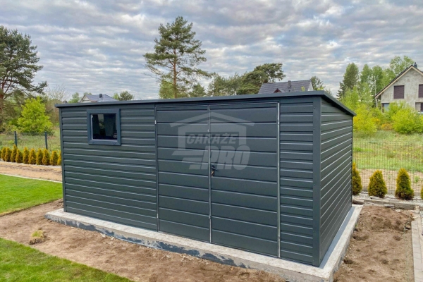 Ogłoszenie - Schowek - Domek Ogrodowy 4,5x3m -  Drzwi  - okno - antracyt - dach spad w tył  GP701. Zdjęcie 3