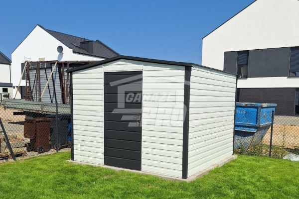 Ogłoszenie - Schowek - Domek ogrodowy - 3x3m - drzwi - antracyt - biały - dach dwuspadowy GP658. Zdjęcie 4