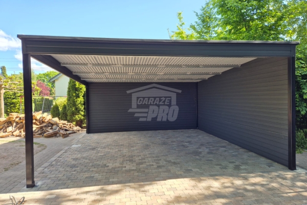 Ogłoszenie - Wiata samochodowa CarPort 6x6 - rynna - dach spad w tył  GP662. Zdjęcie 2