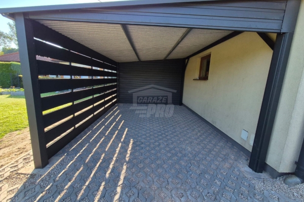 Ogłoszenie - Schowek - domek ogrodowy 3,5x3m - wiata 5m - drzwi - antracyt - dach spad w tył - rynna GP691. Zdjęcie 4