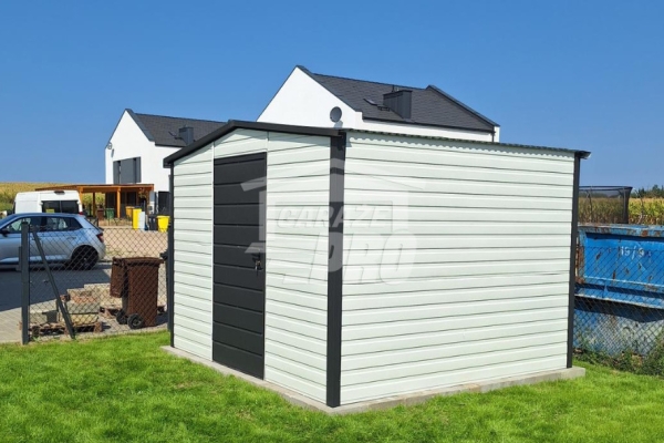 Ogłoszenie - Schowek - Domek ogrodowy - 3x3m - drzwi - antracyt - biały - dach dwuspadowy GP658. Zdjęcie 3
