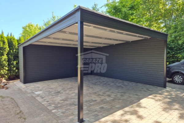 Ogłoszenie - Wiata samochodowa CarPort 6x6 - rynna - dach spad w tył  GP662. Zdjęcie 4