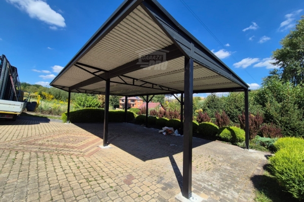 Ogłoszenie - Wiata samochodowa CarPort 8x5 m + wypust dachu 1m - spad w tył - rynny GP721. Zdjęcie 5
