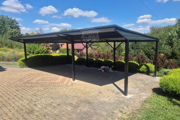 Ogłoszenie - Wiata samochodowa CarPort 8x5 m + wypust dachu 1m - spad w tył - rynny GP721. Zdjęcie 7