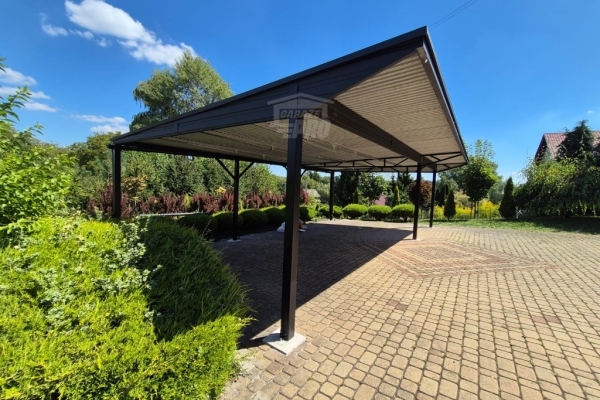 Ogłoszenie - Wiata samochodowa CarPort 8x5 m + wypust dachu 1m - spad w tył - rynny GP721. Zdjęcie 10