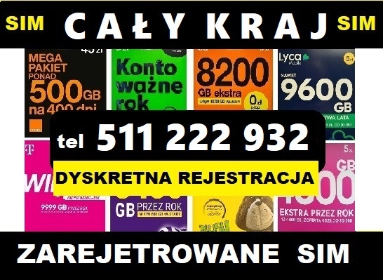 Ogłoszenie - Darmowy Internet na karty SIM zarejestrowane startery telefoniczne prepaid startowe Grudziądz eSIM. Zdjęcie 1