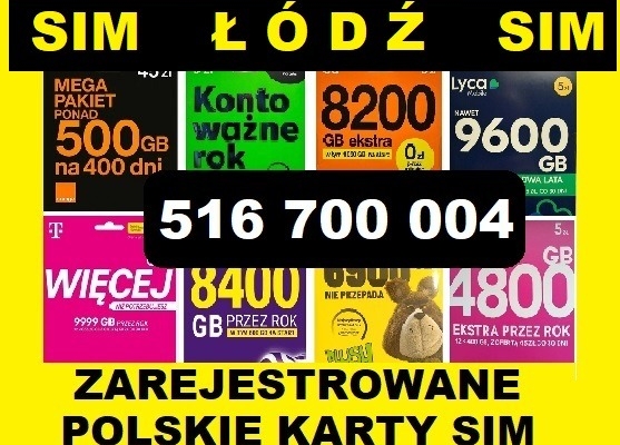Ogłoszenie - ZAREJESTROWANA KARTA SIM karty SIM prepaid startery polskie do telefonu komórkowego ŁÓDŹ. Zdjęcie 1