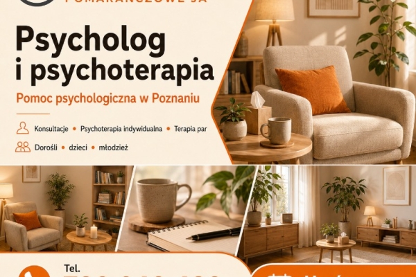 Ogłoszenie - Poznań: terapia dla dorosłych, dzieci, par i rodzin - Pomarańczowe Ja. Zdjęcie 1