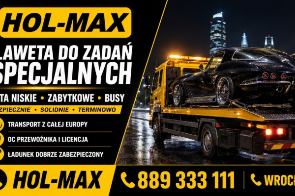 Ogłoszenie - Hol-Max - transport pojazdów, wózków widłowych i maszyn rolniczych z Wrocławia. Zdjęcie 1