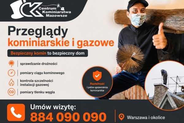 Ogłoszenie - Zakład Kominiarski Rafał Strzeszewski - przeglądy kominowe Warszawa. Zdjęcie 1