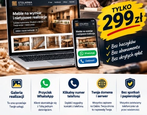 Ogłoszenie - Kompletna strona internetowa za 299 zł, przygotowana pod Google. Zdjęcie 1